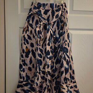 Pink Shirt with Blue Pattern